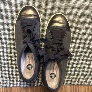 Lanvin denim and leather sneaker